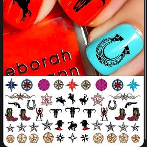 💌BO/GO$6 Country Western Transfer Nail Decals